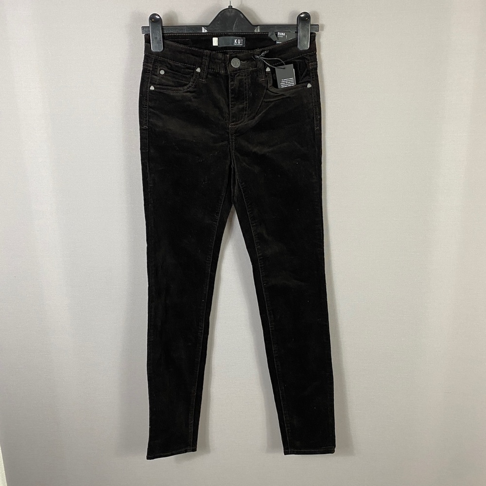 Kut from the Kloth Womens Diana Skinny Corduroy Pant In Bean Brown Size 2 - Picture 4 of 12